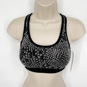 Spiritual Gangster Sports Bra NEW Sz XS/S Snakeskin Print Black Gray Racerback
